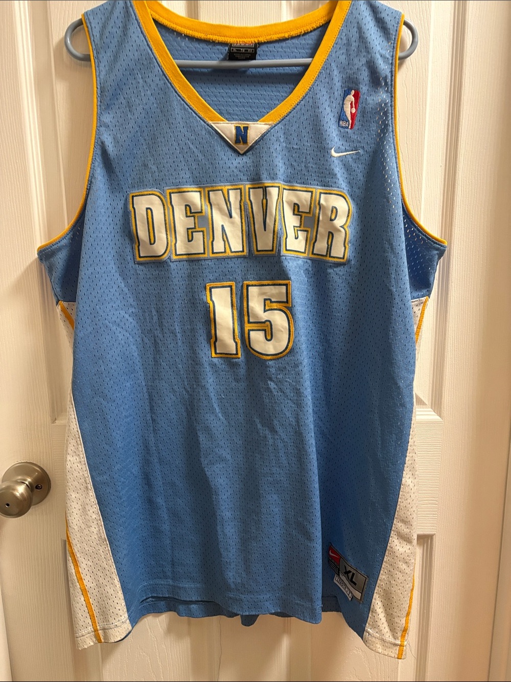 Nike Denver Basketball Jersey - Light Blue/Gold/White - #15